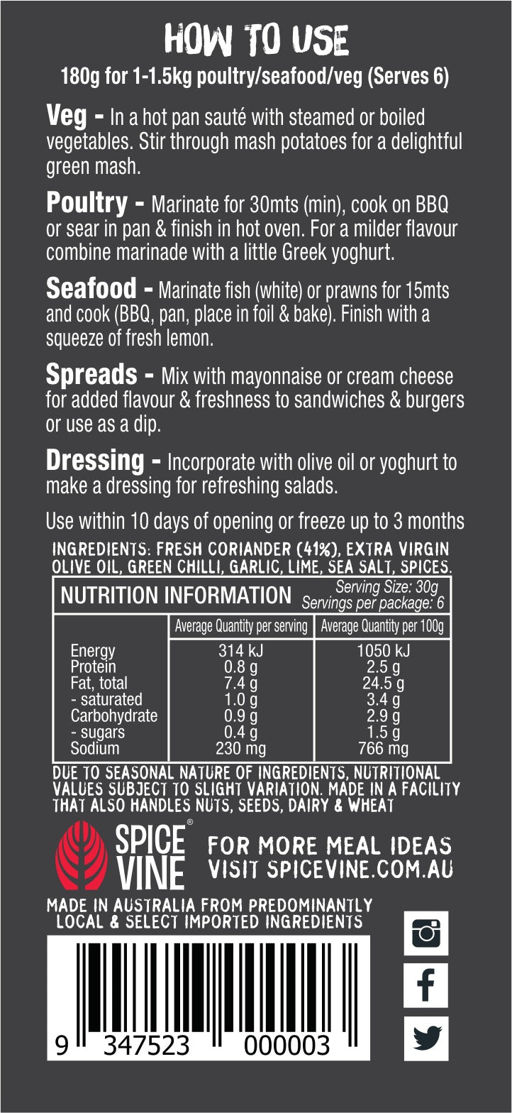Coriander Zing Marinade & Stir-fry Paste